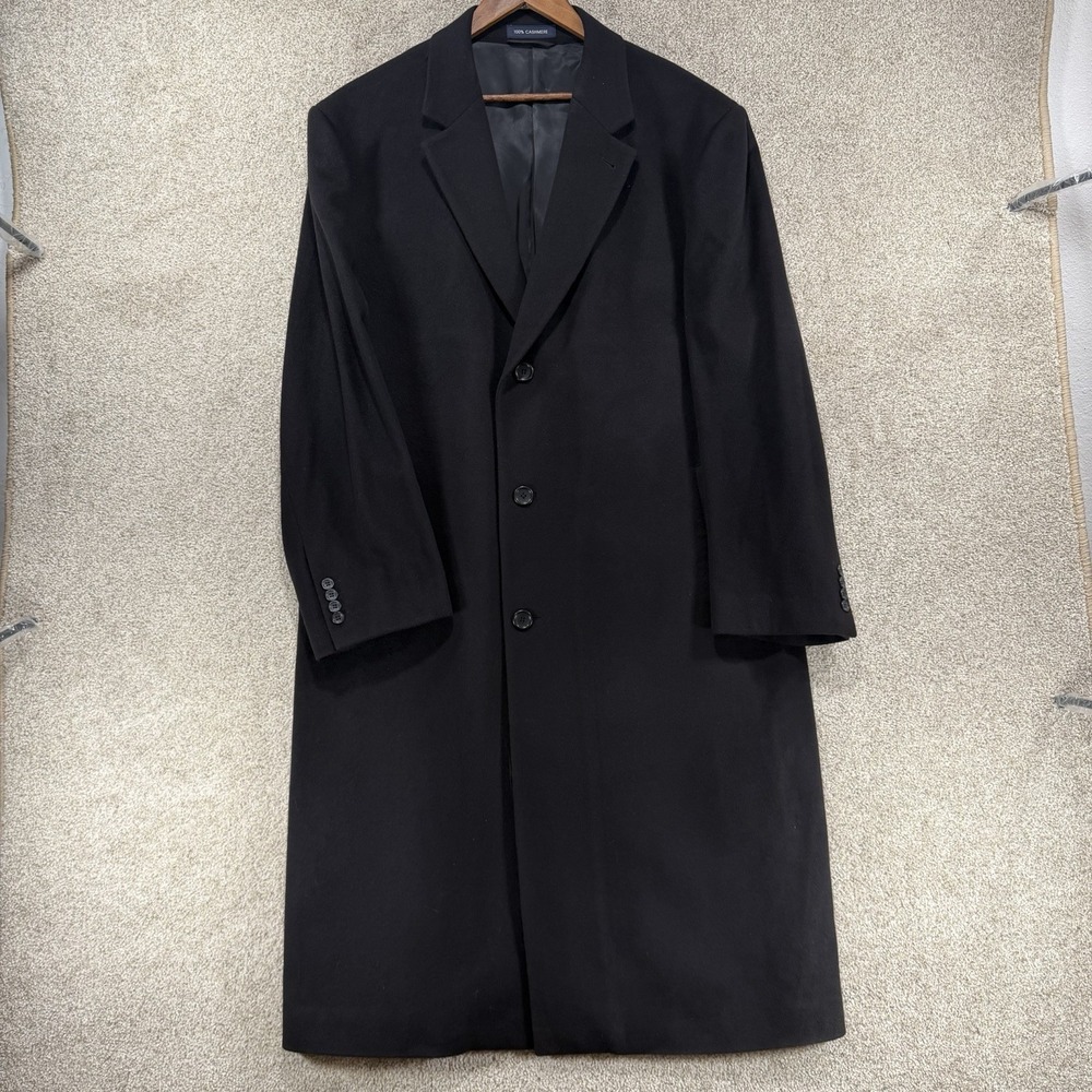 Cremieux 100% Cashmere Long Coat Mens 46L Luxury Overcoat Dress Coat Old Money